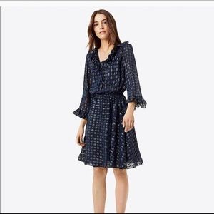 Tory Burch Blue & Gold Jasmine Dress